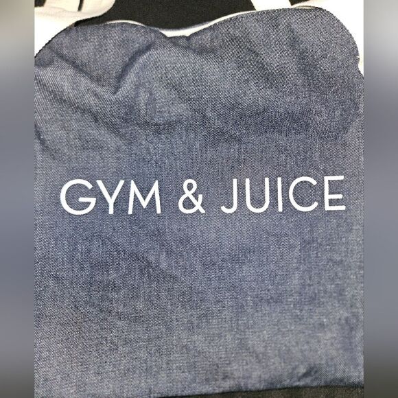 "Gym & Juice" Large Denim Gym Bag - Picture 5 of 11
